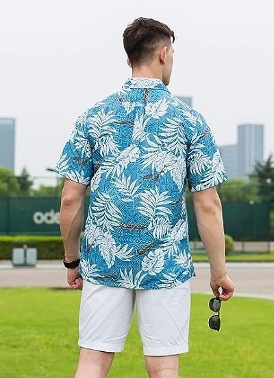 Hawaiian Shirts for Men Short Sleeve Regular Fit Mens Floral Shirts